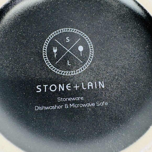 Stone + Lain CELINA Matte Black Modern Coupe 12oz Stoneware Cups Mugs Set of 4 - Picture 9 of 16